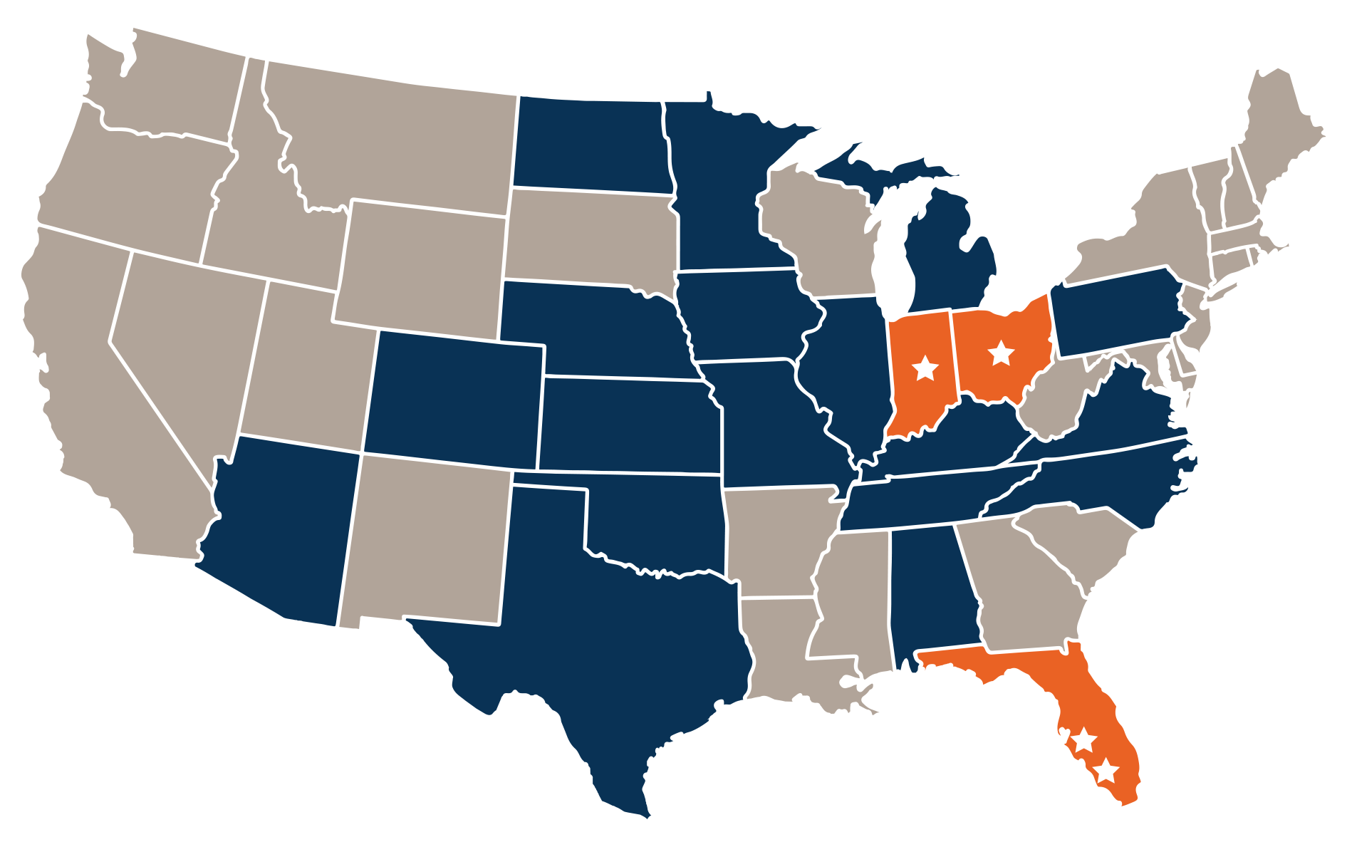 RT Moore plumbing and HVAC installation service map