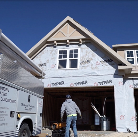 Residential house construction site